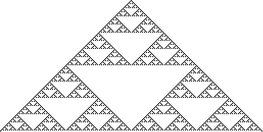 Sierpinski sieve from rule 90