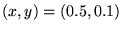 $(x,y) = (0.5, 0.1)$